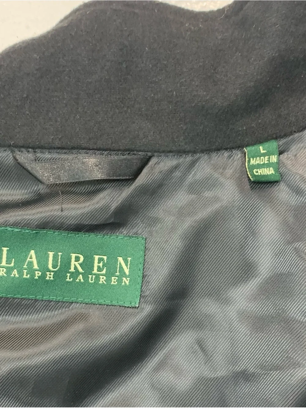 Lauren Ralph Lauren Men L Trench Coat Full Zip Button Removable Lining Black